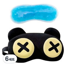 다다랜드 냉감쿨링팩 + 캐릭터 인형 안대 검둥이 세트, 6세트