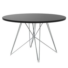 마지스 XZ3 원형테이블 MDF 방문설치, 블랙(상판), 크롬(다리), 2인용