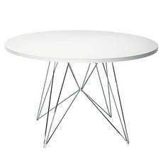 마지스 XZ3 원형테이블 MDF 방문설치, 화이트(상판), 크롬(다리), 2인용