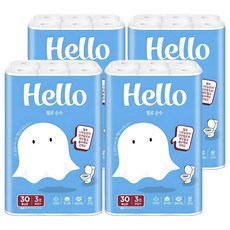 印花三層捲筒衛生紙, 30m, 30入, 4個