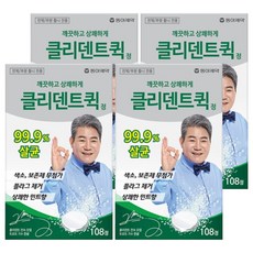 클리덴트 퀵 정 틀니세정제, 108개입, 4개
