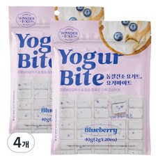 원더푸드 반려동물 요거 바이트 동결건조간식 20p, 블루베리, 40g, 4개