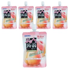 오리히로 탱글탱글 곤약 젤리 복숭아맛 1개입, 130g, 5개