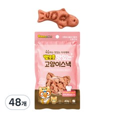 뽀로로 맛있는 고양이 스낵, 연어 + 새우 + 닭고기맛 혼합맛, 40g, 48개