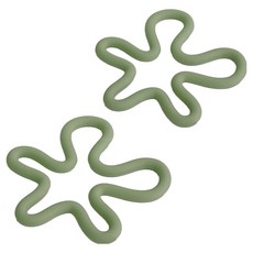 데미무드 물결 실리콘 냄비받침, 그린, 2개