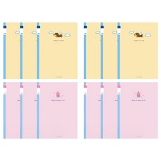 morning glory 23行寬格筆記本 B 小學 3~6年級適用, 臘腸狗 3本 + 生日小熊 3本, 2組