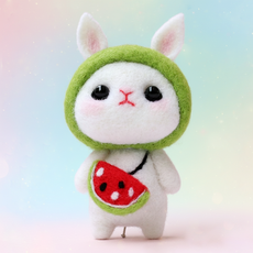 아트조이 DIY 양모펠트 키트, 1세트, 수박 토끼