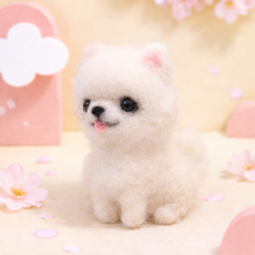 아트조이 DIY 양모펠트 세트, 1개, 화이트 포메라니안