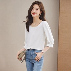 POPLARNC 女款 Nahaeri 七分袖雪紡襯衫 P26SMBL030645