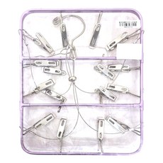 收納王妃 鋁合金襪夾 方形 16夾, 紫色