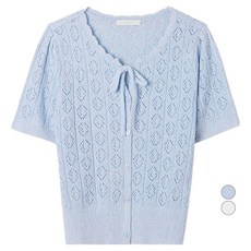 Roem 女款短袖鉤針開襟衫