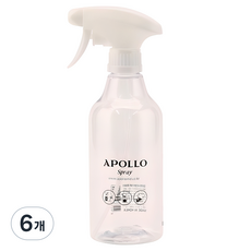 APOLLO 클리어 분무기 500ml, 투명, 6개