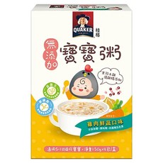 QUAKER 桂格 無添加寶寶粥 5個月以上 4包, 雞肉鮮蔬, 600g, 1盒
