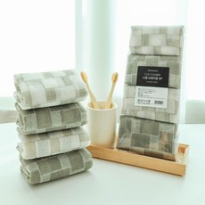 Arden Home THE 瓷磚圖案印花浴巾, 4入, 1個, 混合顏色