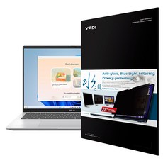 YADI 亞第 插卡隱貼 16:10 水之鏡防窺片 ASUS Vivobook 16 X1607CA專用 PF4PPB-W160, 透明色, 1片