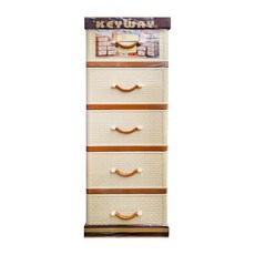 KEYWAY 聯府 佐藤五層櫃 附輪, 米黃色 + 棕色, 5個