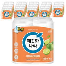깨끗한나라 데일리 천연펄프 키친타올, 130매, 80개