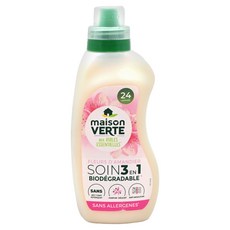 maison VERTE 綠墅 三合一衣物護理柔軟精 溫柔花香 防起毛球配方 洗衣同步保養衣物纖維 無添加過敏源與防腐劑, 750ml, 1瓶