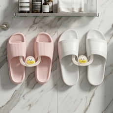 블랙조인 무타공 슬리퍼 걸이 욕실화 거치대, 흰색, 8개