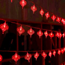 半島良品 節慶佈置燈串 電池 1.5m 2個, 中國結 紅色, 1組