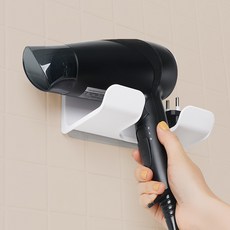 Saenghwalgongsik 免鑽孔高級吹風機架, 白色, 1個