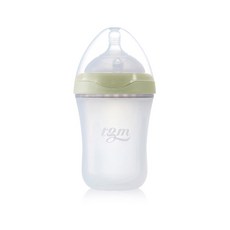 矽膠奶嘴奶瓶 260ml, 第2階段(4~6個月), 橄欖綠, 1個