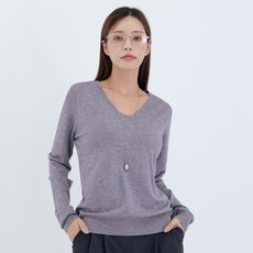 Elsso 女款柔軟人造絲V領長袖針織衫