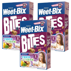 Weet-Bix 澳洲全穀片Mini 野莓, 營養豐富早餐食品, 添加莓果 酸甜美味, 顆粒麥片 可直接食用或沖泡牛奶, 500g, 3盒