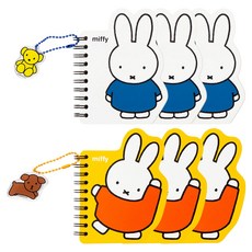 스튜디오에잇 미피 귀여운 키링수첩, 화이트, 옐로우, 6개