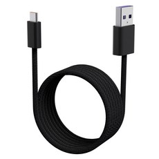 Aderus Slinky磁吸防打結快速充電線 A to C型 60W, 1個, 黑色, 130cm