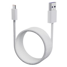 아더어스 슬링키 마그네틱 줄꼬임 방지 고속충전 케이블 A to C타입 60W, 화이트, 1개, 130cm