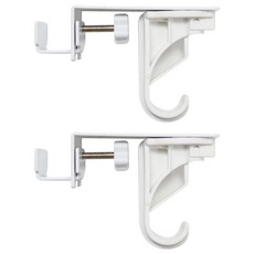 Kamdanam 第二版免打孔窗簾桿掛鉤支架 + 掛鉤組 白色 2組