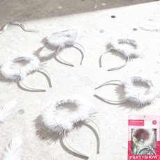 PARTYSHOW 圓形天使髮箍, 白色, 5個