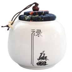 經典白瓷布蓋小茶罐 0.3g, 白色, 1個