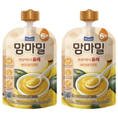 맘마밀 안심 이유식 퓨레 6개월부터, 100g, 2개, 바나나와 단호박