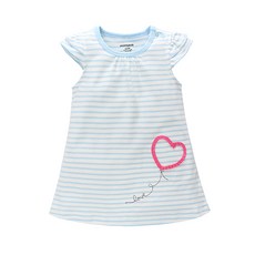 MOM&BAB 女童藍色條紋連身裙 G010BCTS026