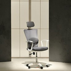 바른자세연구소 바른자세세트 의자, 화이트 + 다크그레이