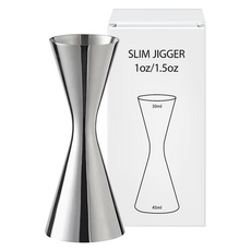 優質居家吧檯窄版量酒器 30m&45ml, 1個, 銀色