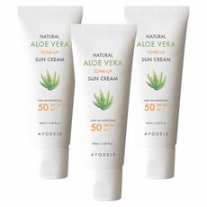 아요델 알로에베라 미백톤업 3중기능성 선크림 SPF50+ PA+++, 3개, 100ml
