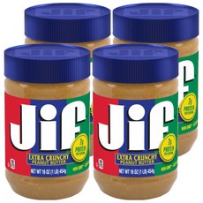 Jif 크런치 땅콩버터, 454g, 4개