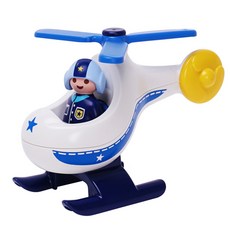 플레이모빌 1 2 3 경찰 헬리콥터 9383, 혼합 색상, 1개