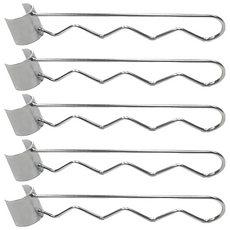 KI WISH 居家生活 半套筒波浪掛衣桿 附黑色夾片2PCS 搭配1英吋鐵管 層架配件, 銀色, 4入