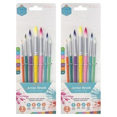 abm 水彩藝術圓頭畫筆R 7件組, 2套, 2號, 4號, 6號, 8號, 10號, 12號, 14號