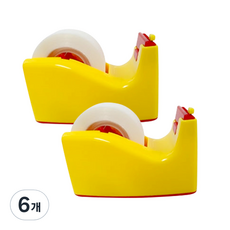 오토테이프 안전 테이프 커터기, 옐로우 + 레드, 6개