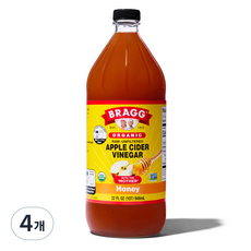 BRAGG 蘋果醋飲 蜂蜜口味, 4個, 946ml
