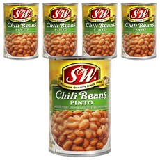 에스앤더블유 칠리빈 통조림, 439g, 5개