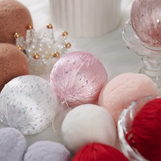 聖誕樹毛線裝飾球 14入組, 混色