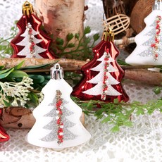 Outing 聖誕樹裝飾品 吊飾套組, 紅色 + 白色
