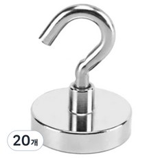 DAEHAN 迷你超強力釹磁鐵掛鉤, 銀色, 20個