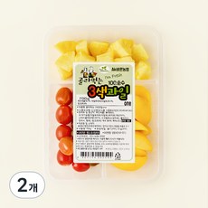 All바른농장 골라먹는 3색과일 파인애플 + 자달토마토 + 망고, 2개, 700g